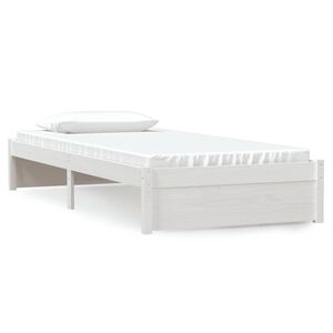 vidaXL Estrutura de cama 90x200 cm madeira maci&ccedil;a branco