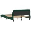 vidaXL Estrutura de cama Dover 140x200 cm veludo verde-escuro