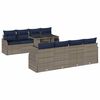 vidaXL Conjunto de Sof&aacute; de Jardim 7 unid. Cinzeto vime PE