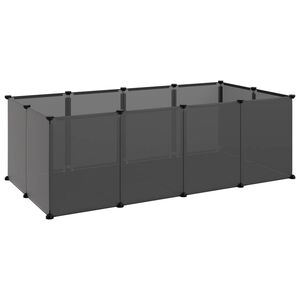 vidaXL Gaiola para animais pequenos 144x74x46,5 cm PP e a&ccedil;o preto
