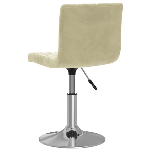 vidaXL Cadeira de jantar girat&oacute;ria veludo cor creme