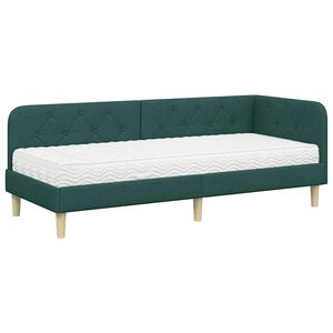 vidaXL Estrutura de Cama de Canto Verde Escuro 80 x 200 cm tecido