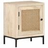 vidaXL Mesa de cabeceira 40x30x50cm mangueira maci&ccedil;a/palhinha natural
