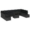vidaXL Conjunto de Sof&aacute; de Jardim 11 unid. Preto vime PE