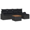 vidaXL Conjunto de Sof&aacute; de Jardim 6 unid. Preto Rattan Sint&eacute;tico