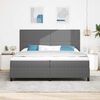 vidaXL Cama Box Spring LED Cinza Claro e Branco 200 x 200 cm