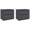 vidaXL Mesas de cabeceira 2 pcs 50x39x43,5 cm contraplacado cinzento