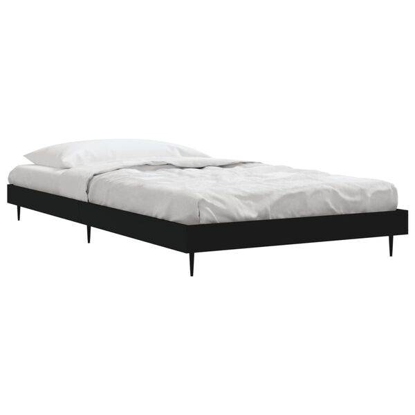 vidaXL Estrutura de cama 90x190 cm derivados de madeira preto