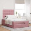 moldura de cama otomana vidaXL com colch&otilde;es rosa 120x190 cm Veludo