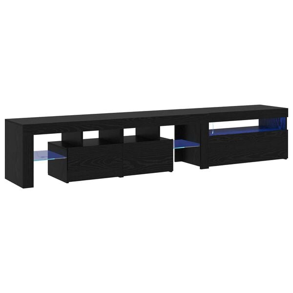 vidaXL Gabinete para TV 2 pcs Carvalho Preto 215 x 36,5 x 40 cm
