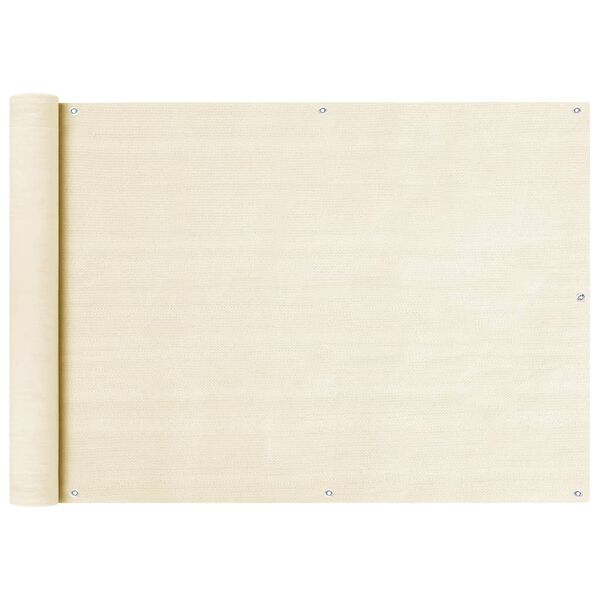 vidaXL Tela varanda PEAD 75x400 cm cor creme