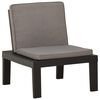 vidaXL Cadeira lounge de jardim com almofad&atilde;o pl&aacute;stico cinzento