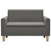 vidaXL Sof&aacute; infantil de 2 lugares couro artificial cinzento