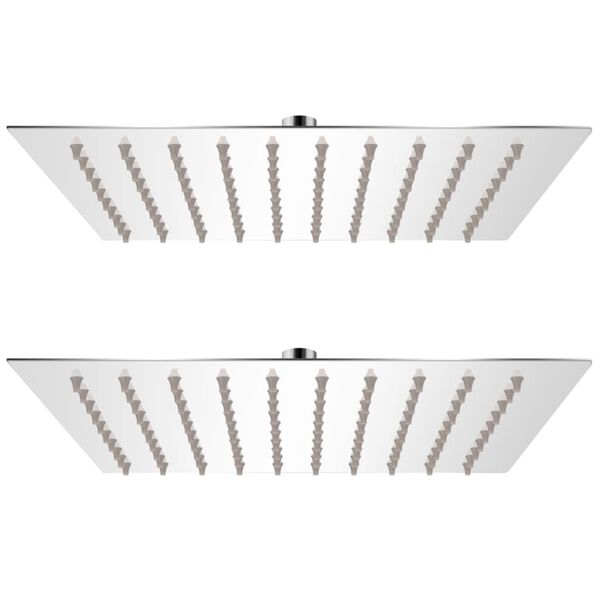 vidaXL Cabe&ccedil;a de chuveiro 2 pcs a&ccedil;o inoxid&aacute;vel 20x20 cm