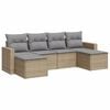 vidaXL 6 pcs conjunto de sof&aacute;s p/ jardim com almofad&otilde;es vime PE bege