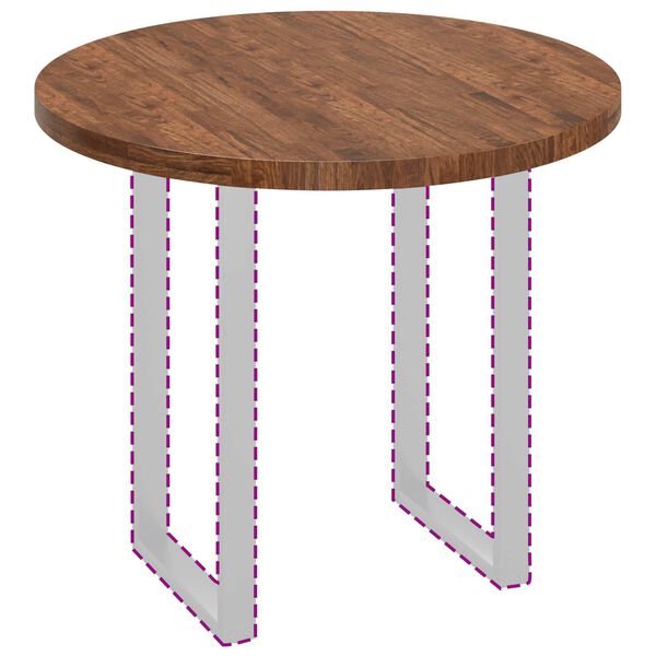 vidaXL Tampo de Mesa Marrom Claro &Oslash; 90 x 4 cm