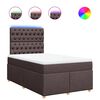 vidaXL Cama boxspring com colch&atilde;o 120x190 cm tecido castanho-escuro
