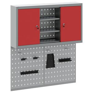 vidaXL Conjunto de Arm&aacute;rios de Ferramentas 3 unid. Vermelho