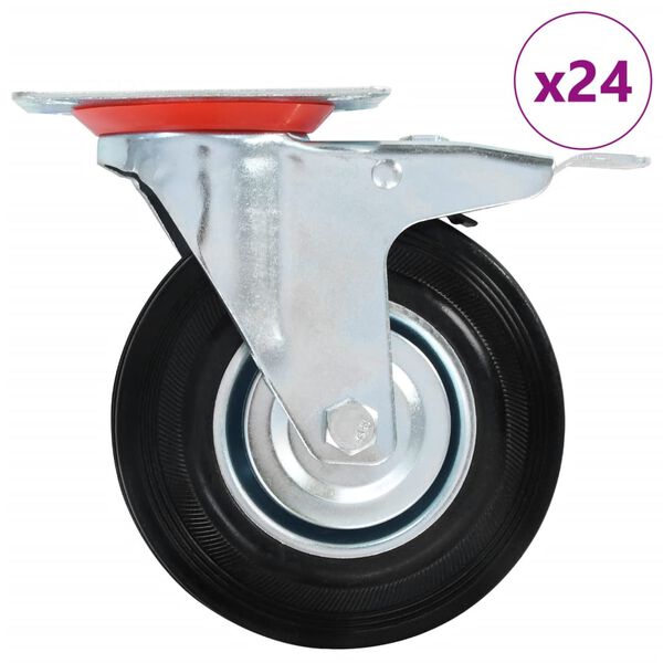 vidaXL 24 pcs rodas giratórias 125 mm