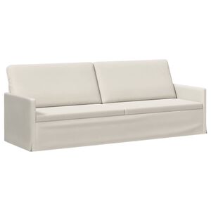 vidaXL Sof&aacute; de 3 lugares Creme 220 x 81 x 82 cm Veludo (V)