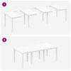 vidaXL Conjunto de Jantar para Jardim 9 pcs Branco Rattan Polt