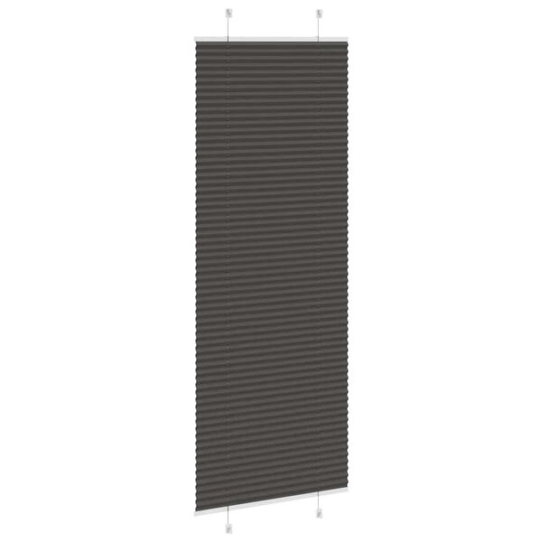 vidaXL Preto Plissada Cega 75x200 cm Largura Tecido 74,4 cm Poli&eacute;ster