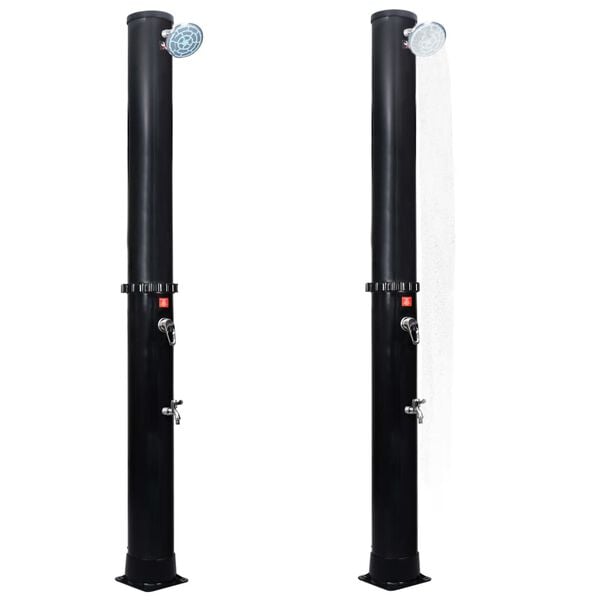 vidaXL Chuveiro solar de exterior c/ cabeça e torneira 40 L