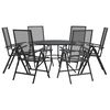 vidaXL Cadeiras reclin&aacute;veis jardim 7 pcs a&ccedil;o revestido a p&oacute; antracite