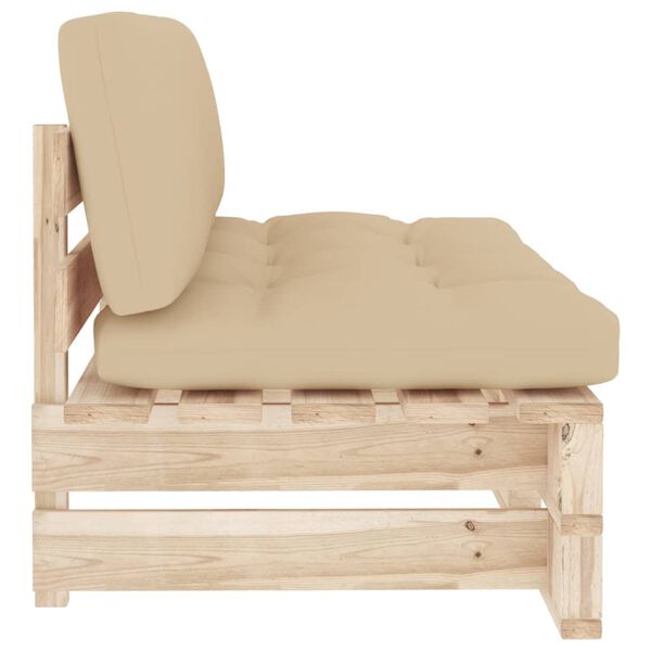 vidaXL Sofá de centro em paletes p/ jardim pinho impregnado