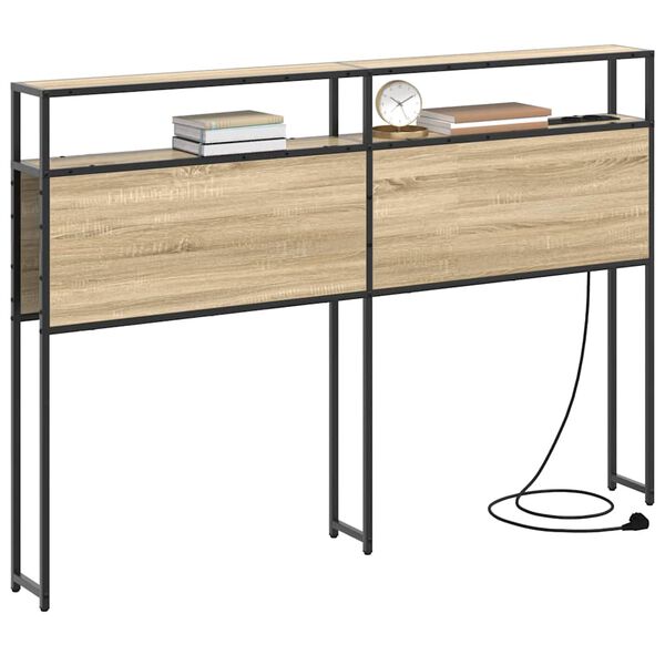 vidaXL Cabeceira de armazenamento com cabeceira Carvalho sonoma 135 cm