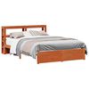 vidaXL Estrutura da Cama com prateleira Marrom Cera 160 x 200 cm