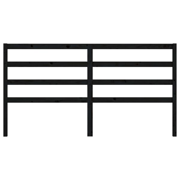 vidaXL Cabeceira de cama 206x4x100 cm pinho maci&ccedil;o preto