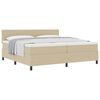 vidaXL Cama Box com cabeceira Cinza Claro e Branco 200 x 200 cm