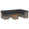vidaXL 9 pcs conjunto sof&aacute;s p/ jardim com almofad&otilde;es vime PE cinzento