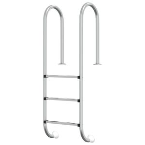vidaXL Escada de piscina 54x38x158 cm a&ccedil;o inoxid&aacute;vel 304