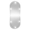 vidaXL Espelho de parede oval com luzes LED 25x60 cm vidro
