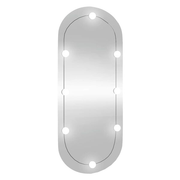 vidaXL Espelho de parede oval com luzes LED 25x60 cm vidro