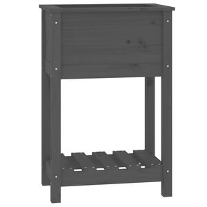 vidaXL Vaso/floreira com prateleira 54x34,5x81 cm pinho maci&ccedil;o cinza