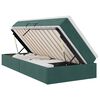 vidaXL Cama com arruma&ccedil;&atilde;o e colch&atilde;o Verde Escuro 90 x 190 cm Veludo