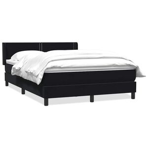 vidaXL Cama com molas/colch&atilde;o 160x210 cm veludo preto
