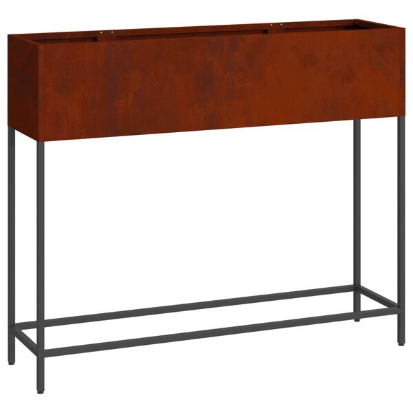 vidaXL Vaso Elevado para Jardim Ferro Enferrujado 100 x 26 x 82 cm