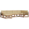 vidaXL Conjunto de Sof&aacute;s para Exterior 6 pcs Natural e Bege