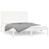 vidaXL Estrutura de cama 140x200 cm madeira maciça branco