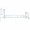 vidaXL Estrutura de cama com cabeceira e p&eacute;s 107x203 cm metal branco