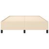 vidaXL Estrutura de cama sem colch&atilde;o 140x190 cm tecido cor creme