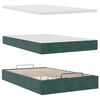 vidaXL Cama otomana com colch&atilde;o & LEDs 120x190cm veludo verde-escuro
