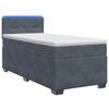 vidaXL Cama Box Spring com Colch&atilde;o e LED Cinzento-Escuro Individual