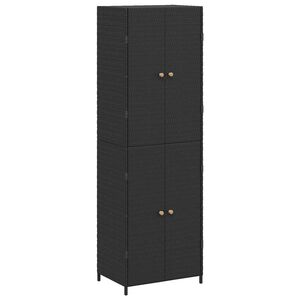 vidaXL Arm&aacute;rio de arruma&ccedil;&atilde;o p/ jardim 59x40x180 cm vime PE preto