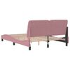 vidaXL Estrutura de cama sem colch&atilde;o 140x190 cm veludo rosa