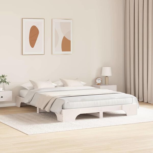 vidaXL Estrutura da Cama Branco 140 x 200 cm